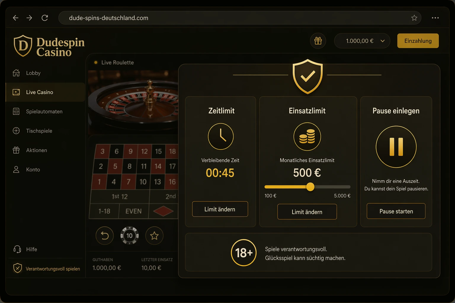 Verantwortungsvolles Spielen im Live Casino