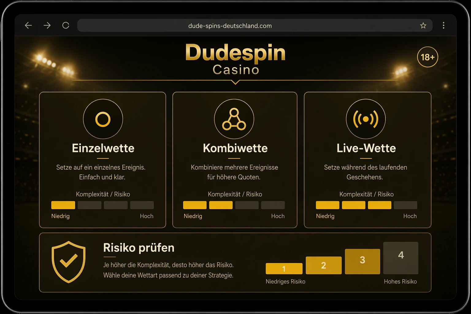 Dudespin Sports Betting: mögliche Wettarten im Überblick