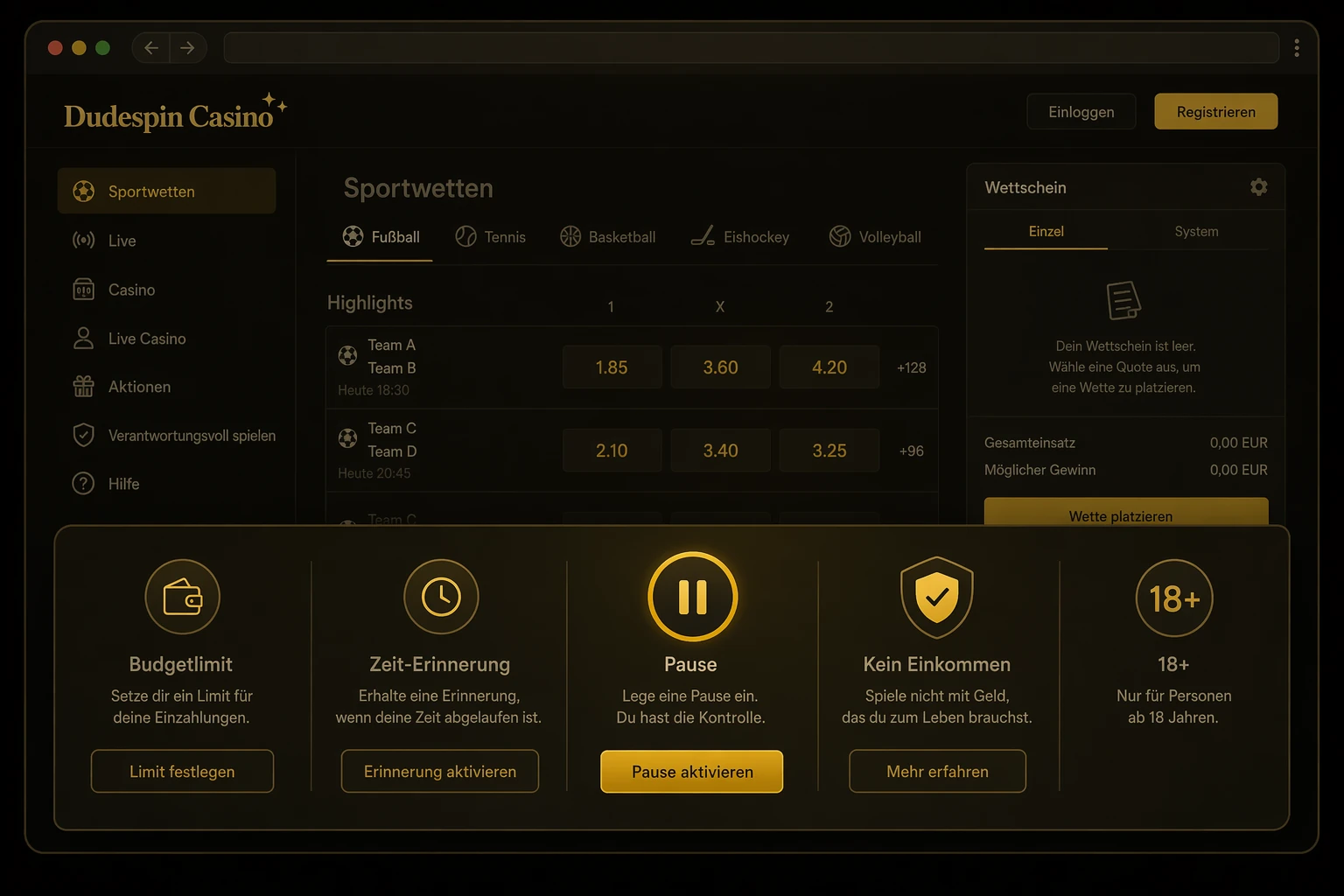 Verantwortungsvolles Spielen im Sportsbook
